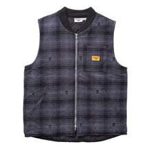 Load image into Gallery viewer, Service Works Thistle Plaid Padded Work Vest Black
