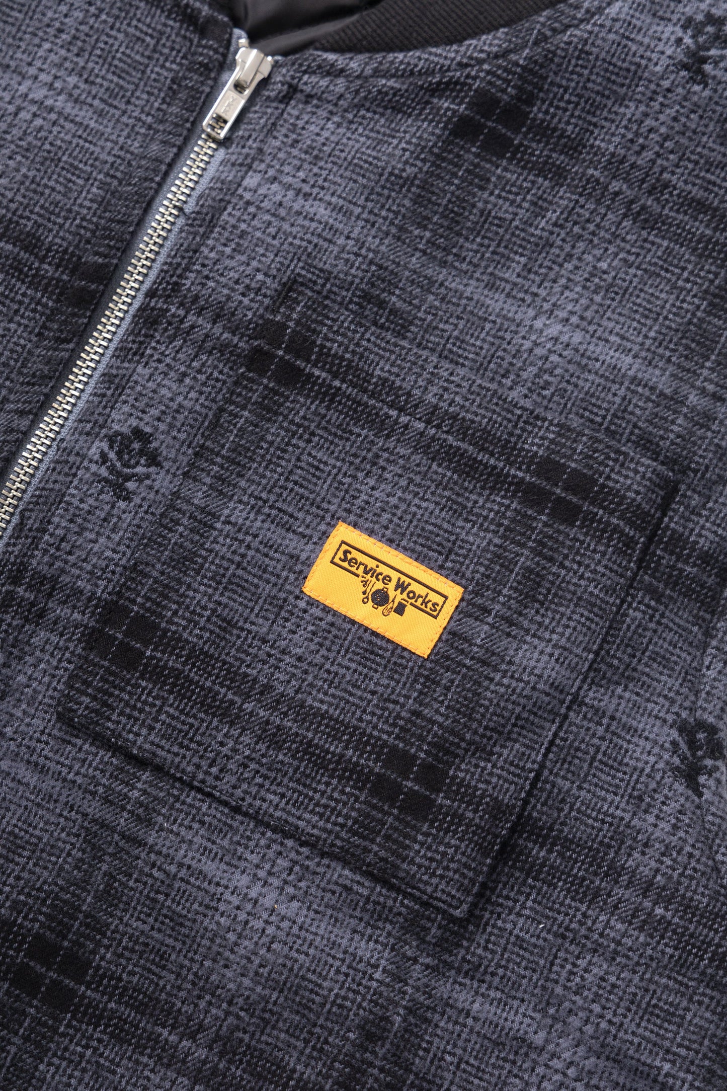 Service Works Thistle Plaid Padded Work Vest Black