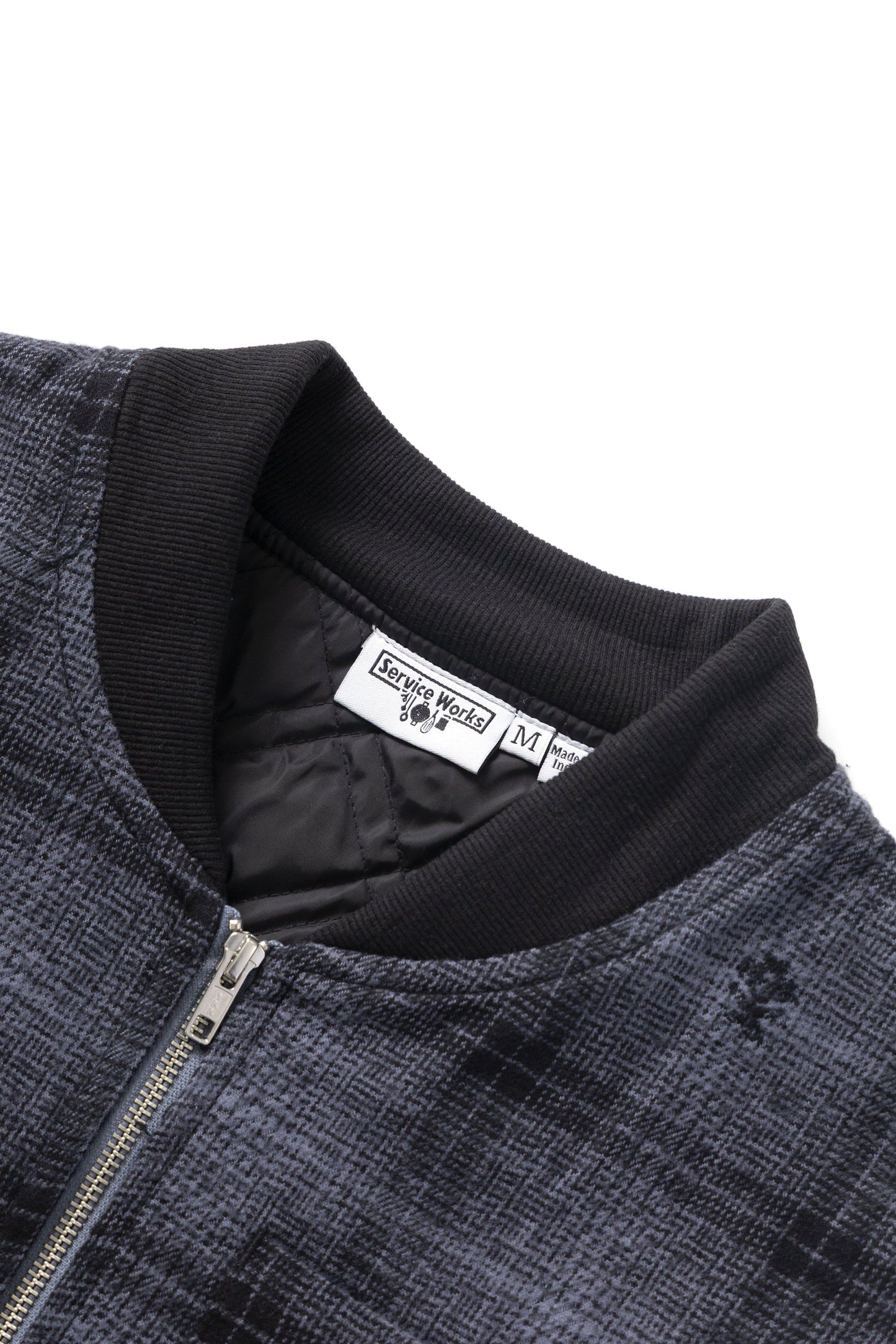 Service Works Thistle Plaid Padded Work Vest Black