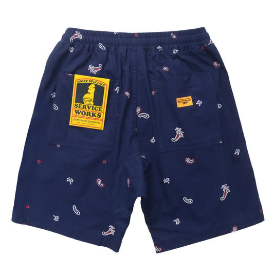 Service Works Paisley Chef Shorts Royal