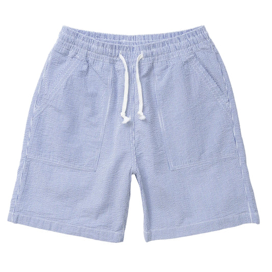 Service Works Seersucker Chef Shorts Dark Navy Stripe