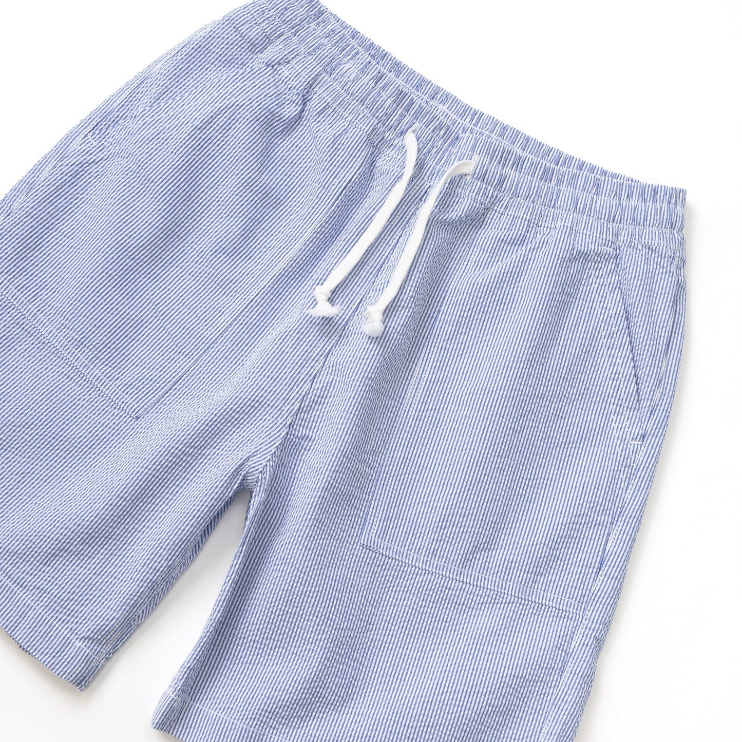Service Works Seersucker Chef Shorts Dark Navy Stripe
