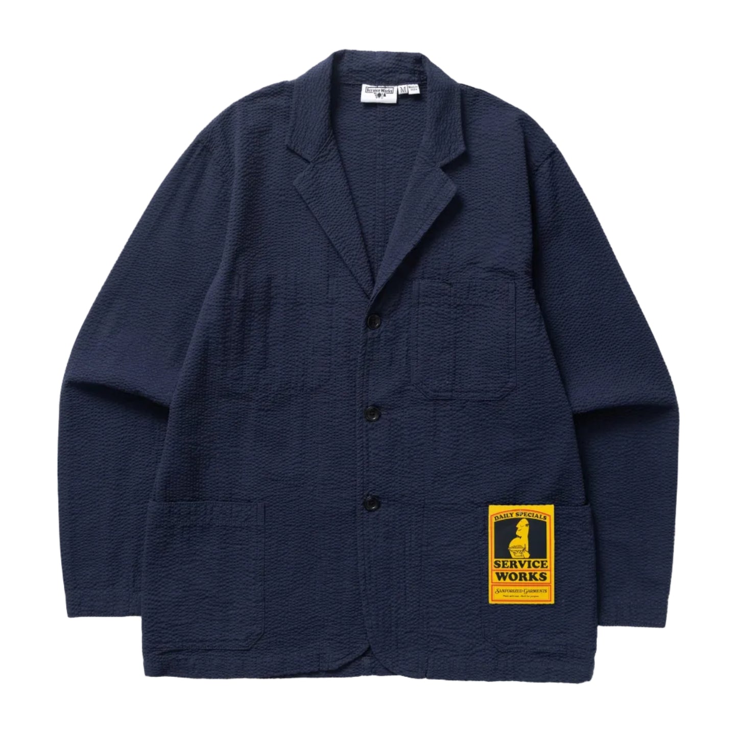Service Works Seersucker Server Suit Jacket Dark Navy