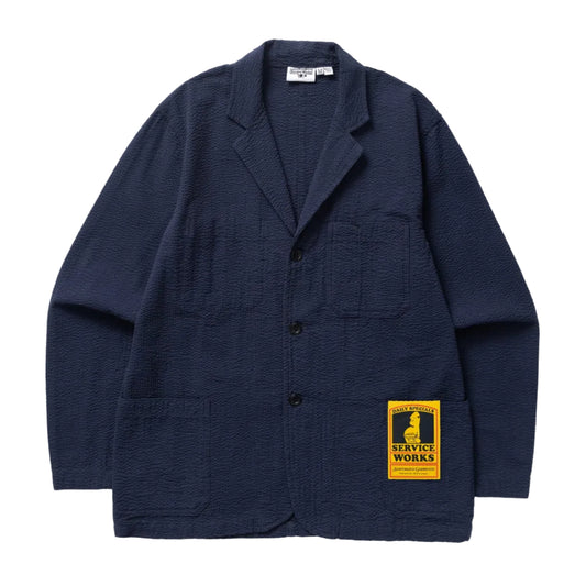 Service Works Seersucker Server Suit Jacket Dark Navy