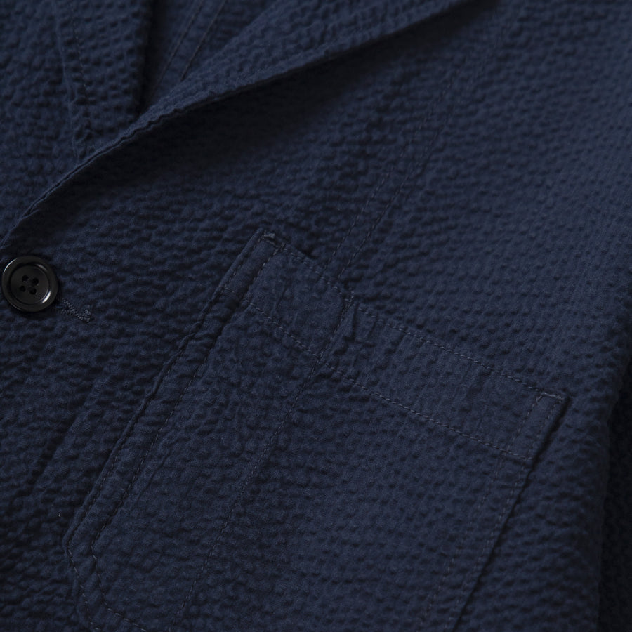 Service Works Seersucker Server Suit Jacket Dark Navy