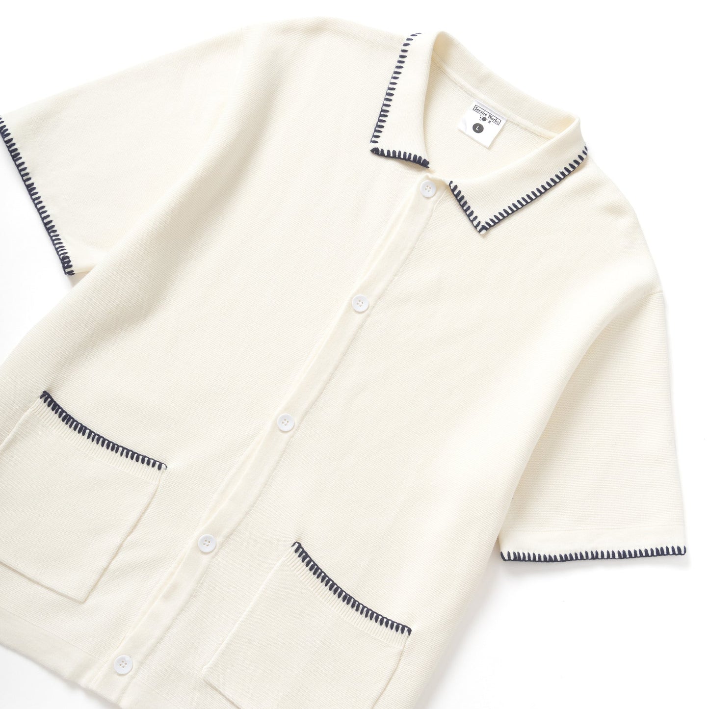 Service Works Blanket Stitch Knit Off White