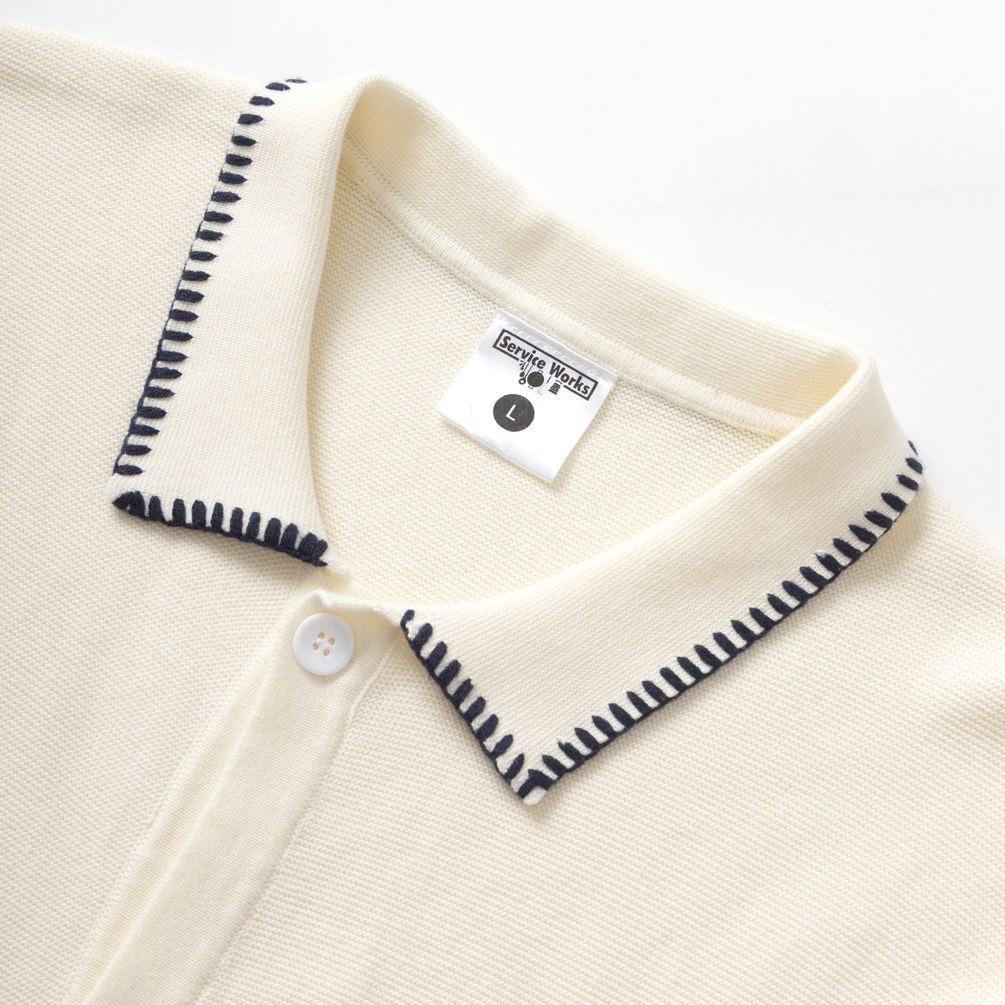 Service Works Blanket Stitch Knit Off White