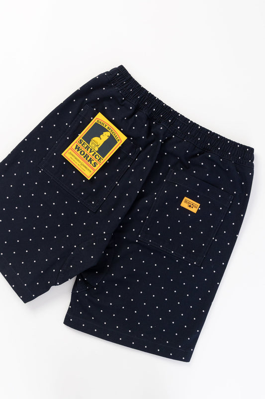 Service Works Polka Dot Chef Shorts Navy