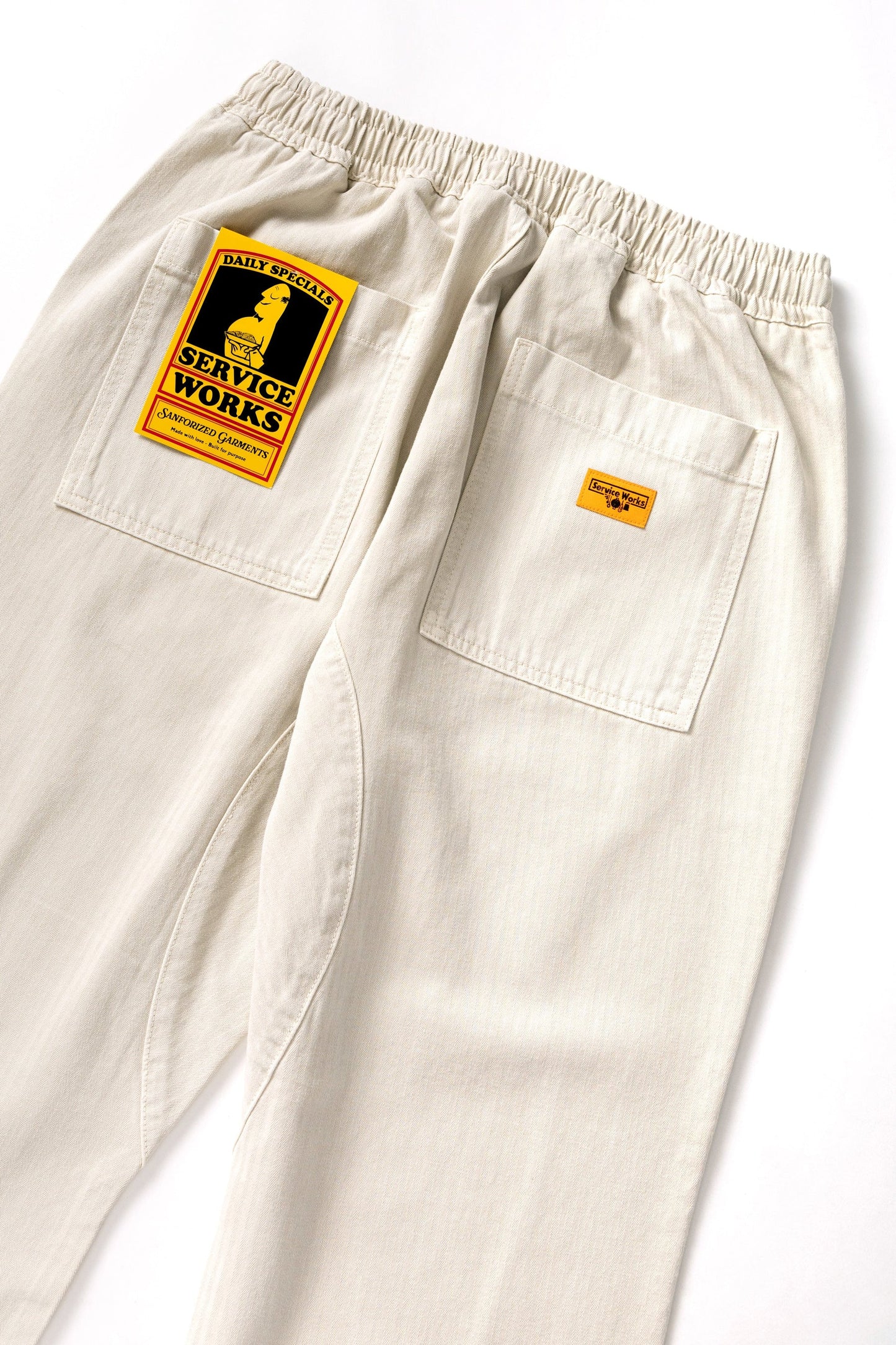 Service Works Pigment Herringbone Chef Pants Bone