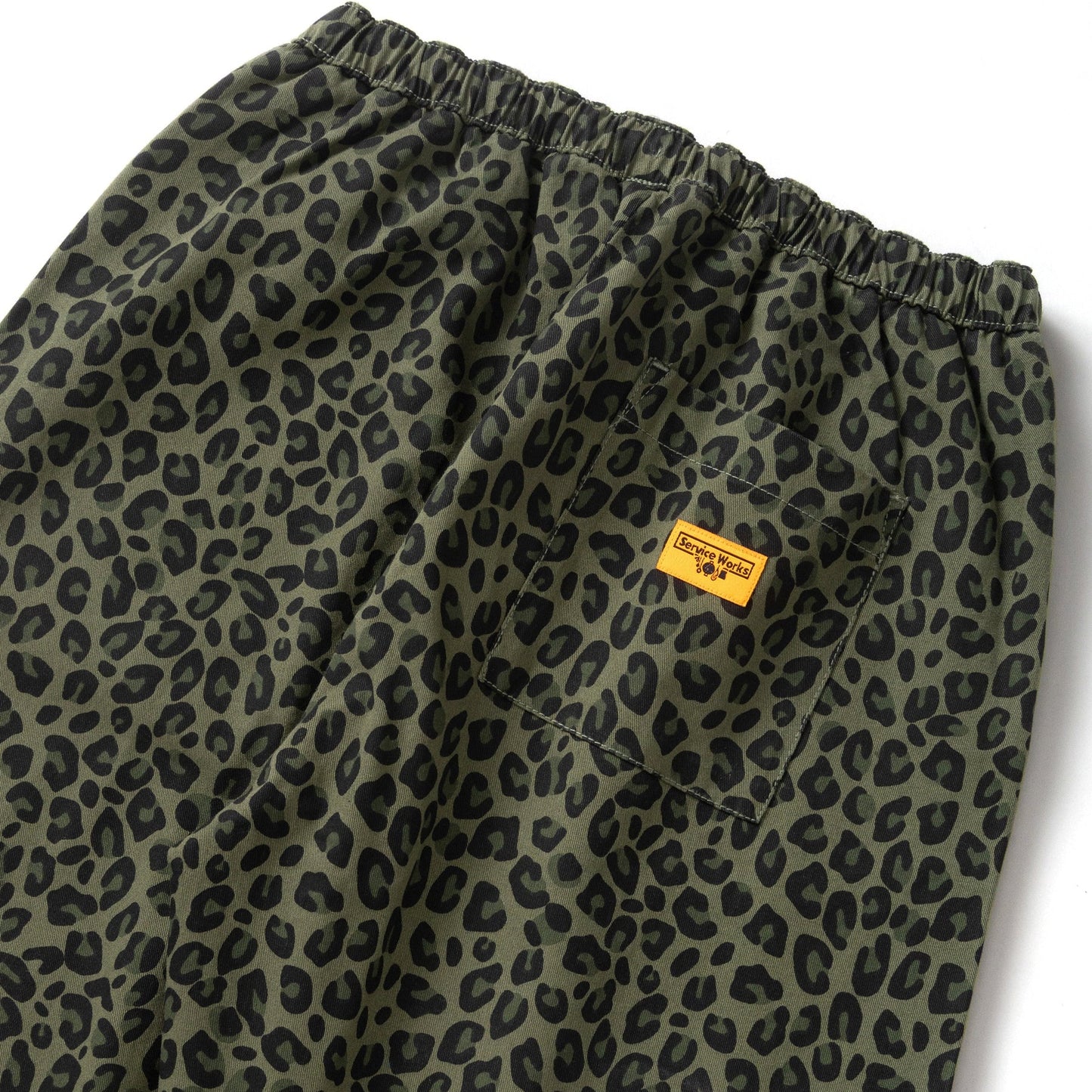 Service Works Patterned Easy Chef Pants Green Leopard