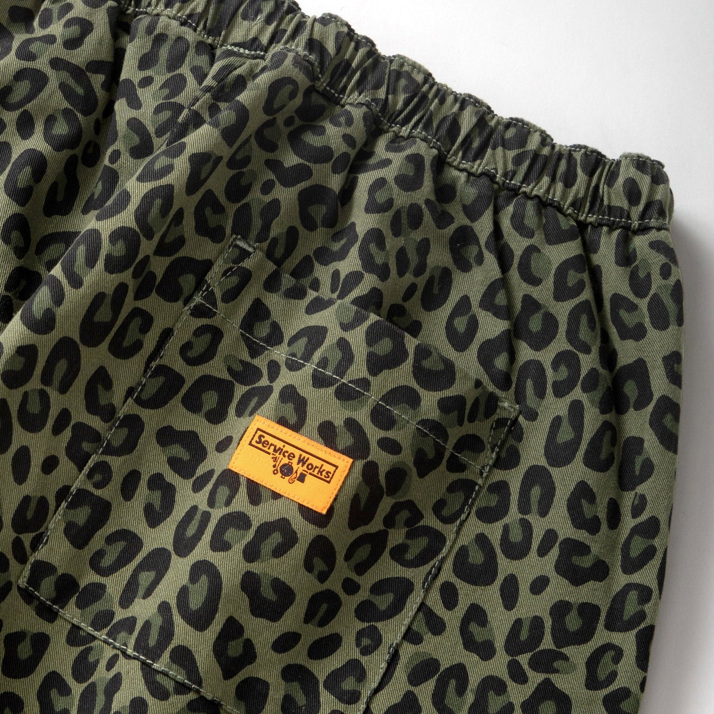 Service Works Patterned Easy Chef Pants Green Leopard