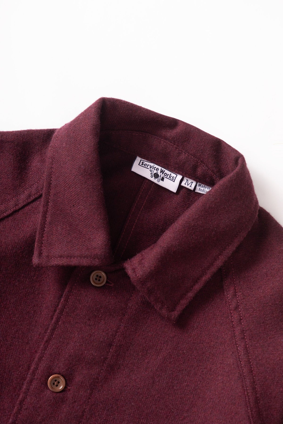 Service Works Flannel FOH Overshirt Burgundy