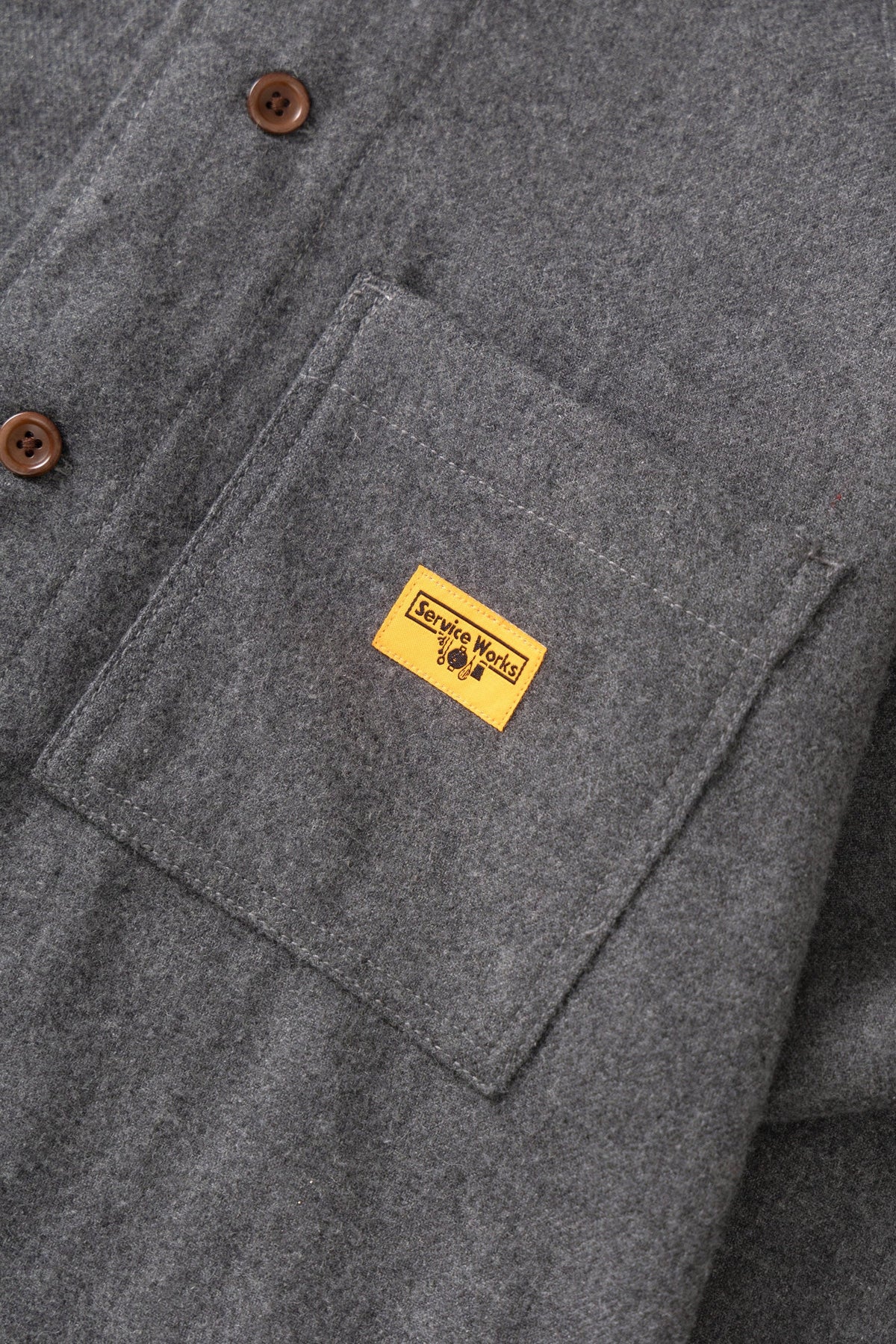 Service Works Flannel FOH Overshirt Charcoal