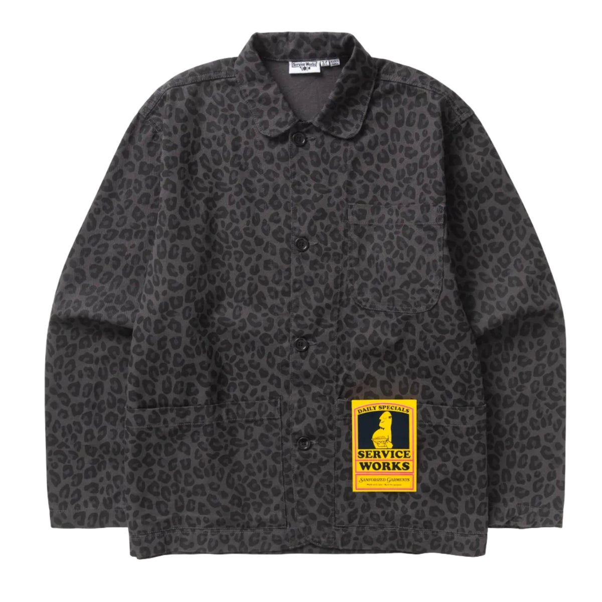 Service Works Patterned Easy Chef Shirt Black Leopard