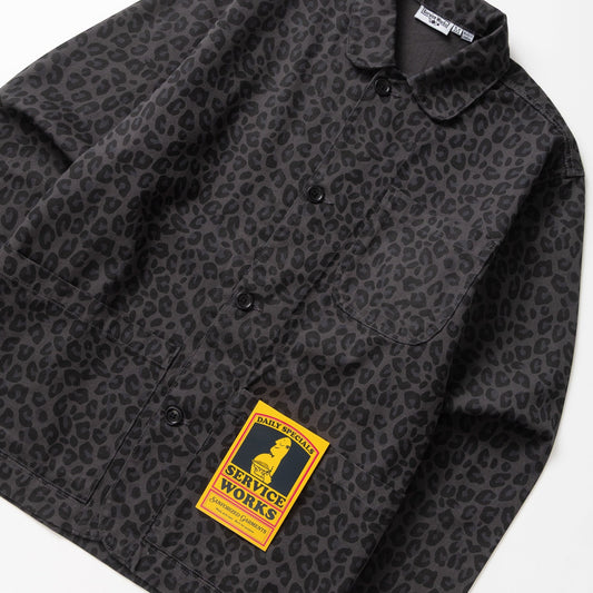 Service Works Patterned Easy Chef Shirt Black Leopard