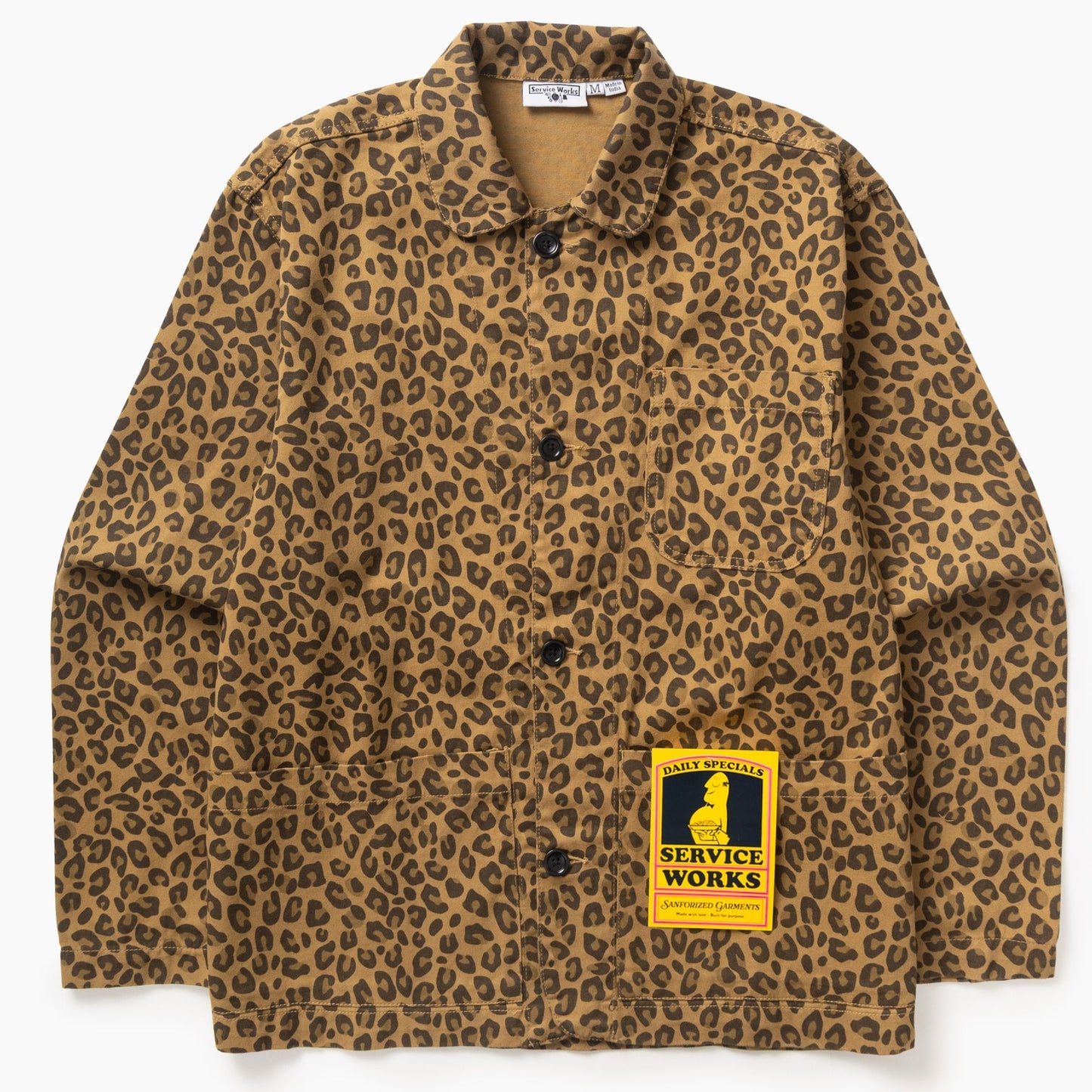 Service Works Patterned Easy Chef Shirt Brown Leopard