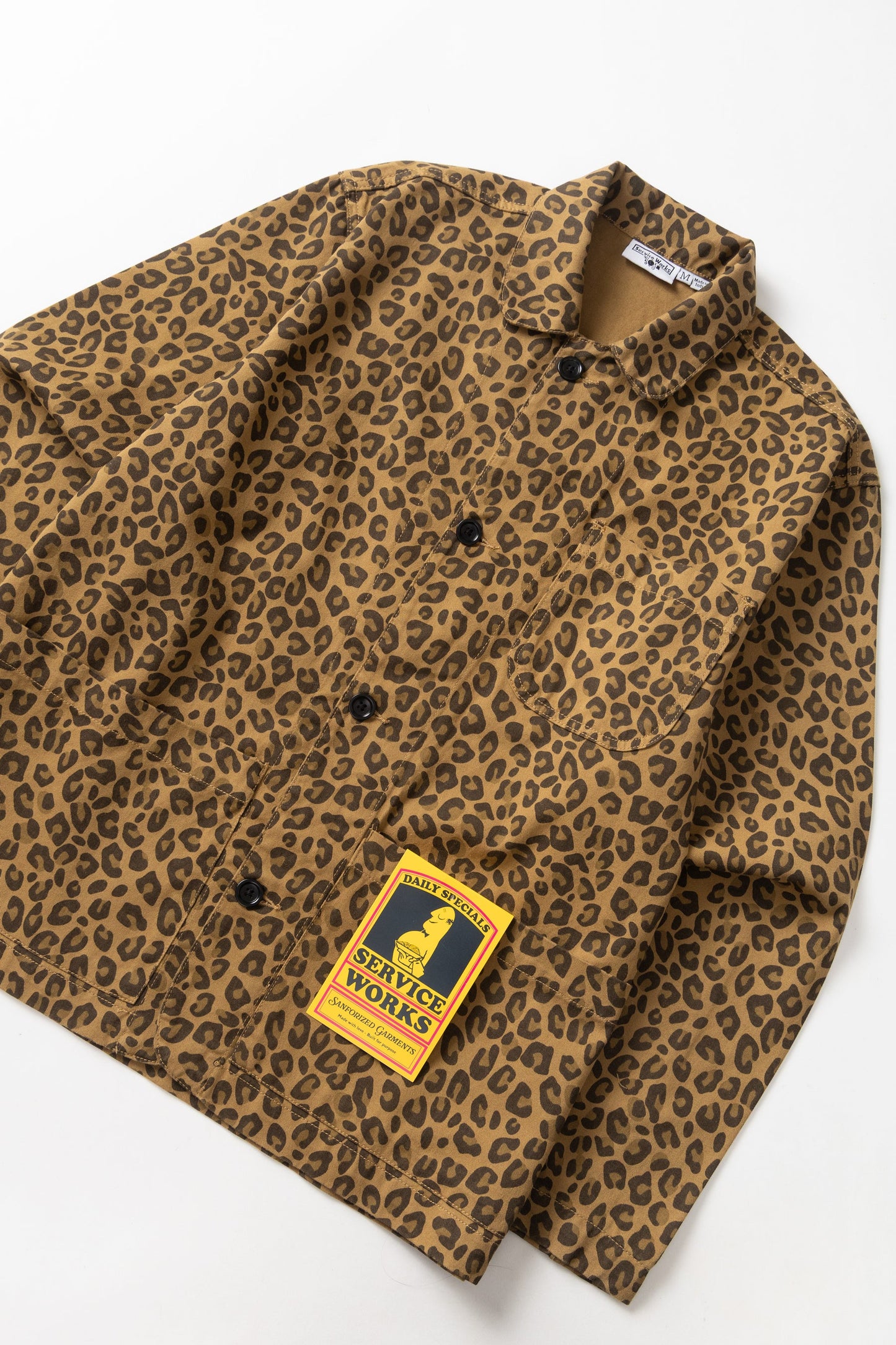 Service Works Patterned Easy Chef Shirt Brown Leopard