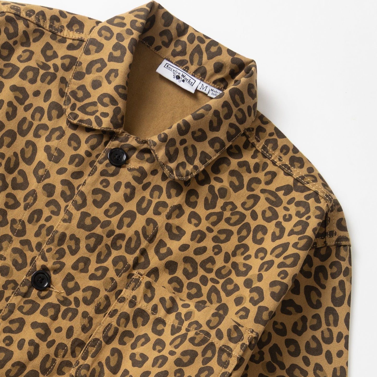 Service Works Patterned Easy Chef Shirt Brown Leopard