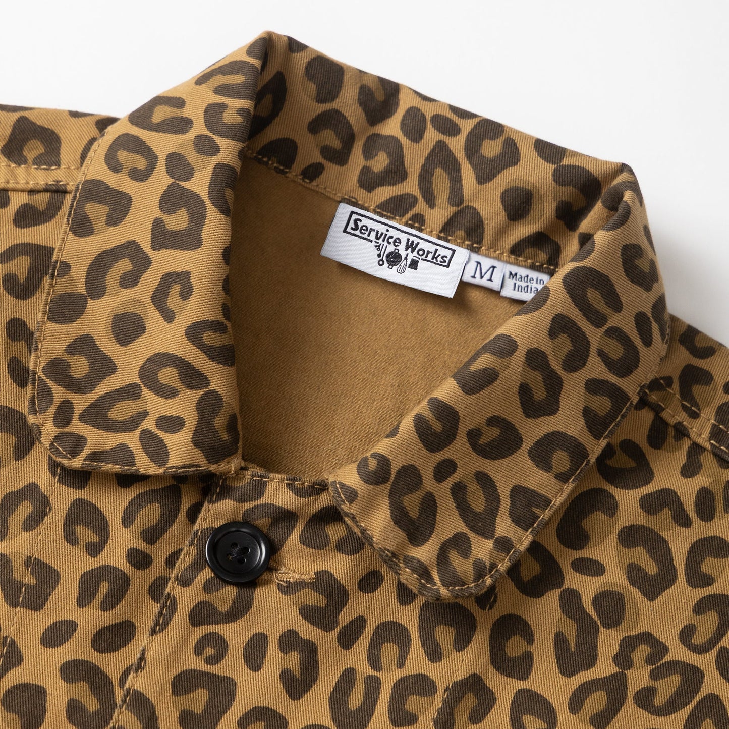 Service Works Patterned Easy Chef Shirt Brown Leopard