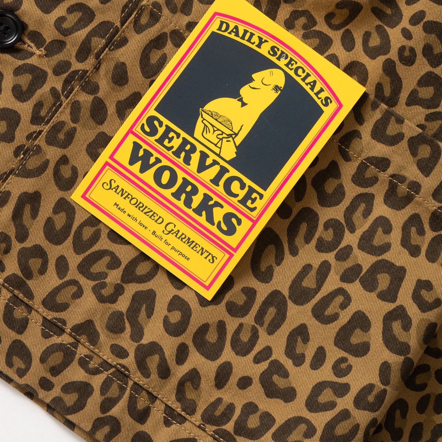 Service Works Patterned Easy Chef Shirt Brown Leopard