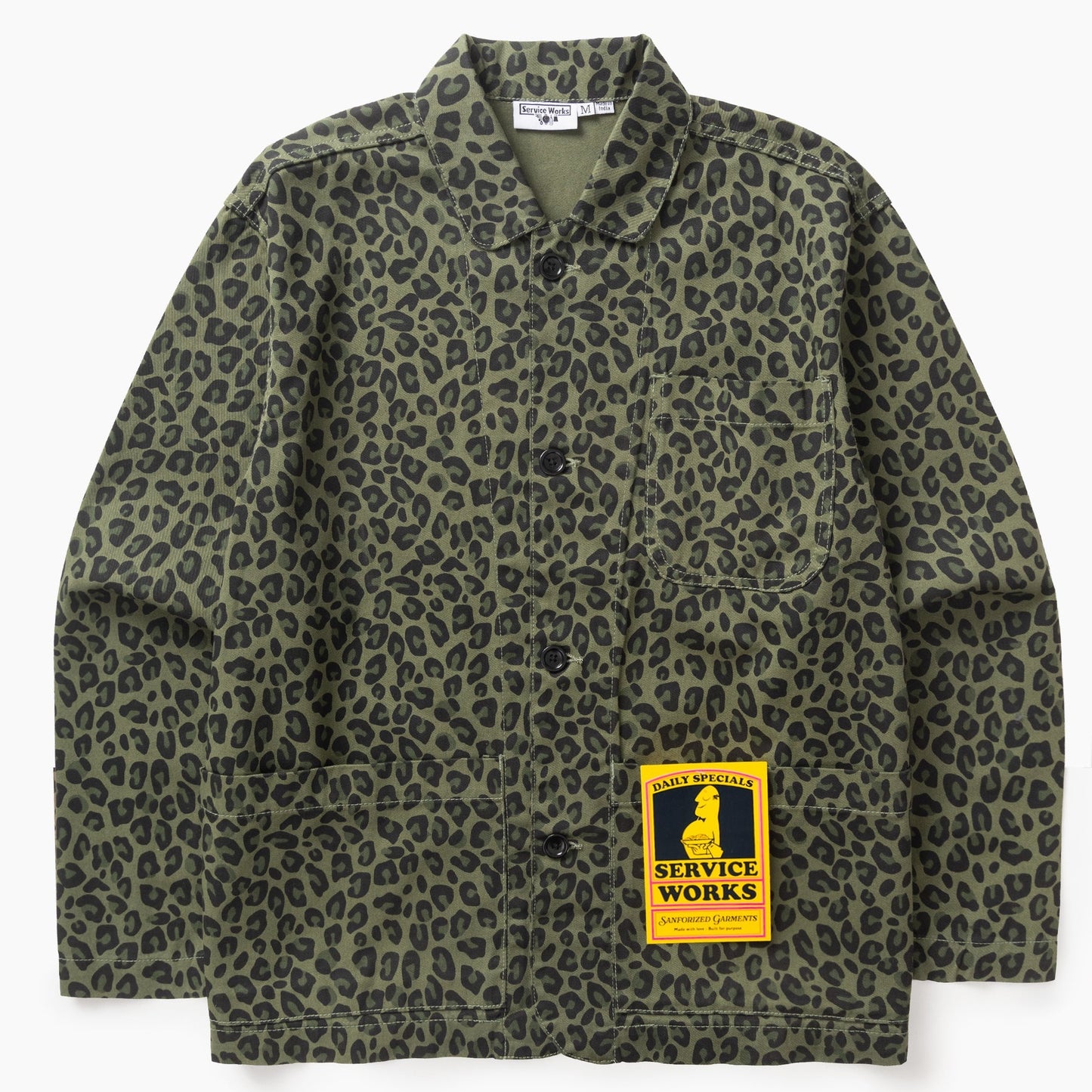 Service Works Patterned Easy Chef Shirt Green Leopard