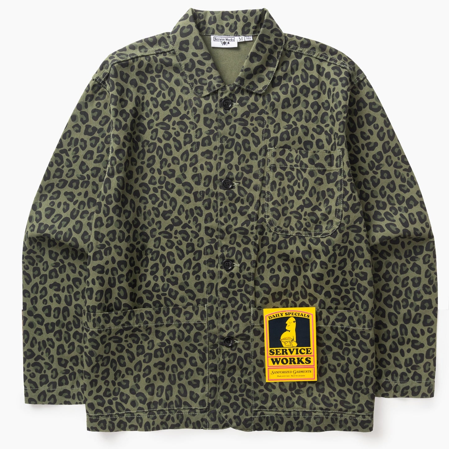 Service Works Patterned Easy Chef Shirt Green Leopard