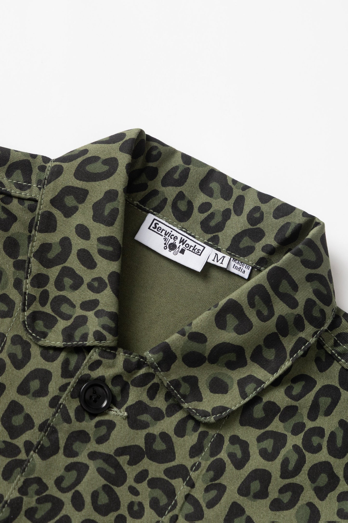 Service Works Patterned Easy Chef Shirt Green Leopard