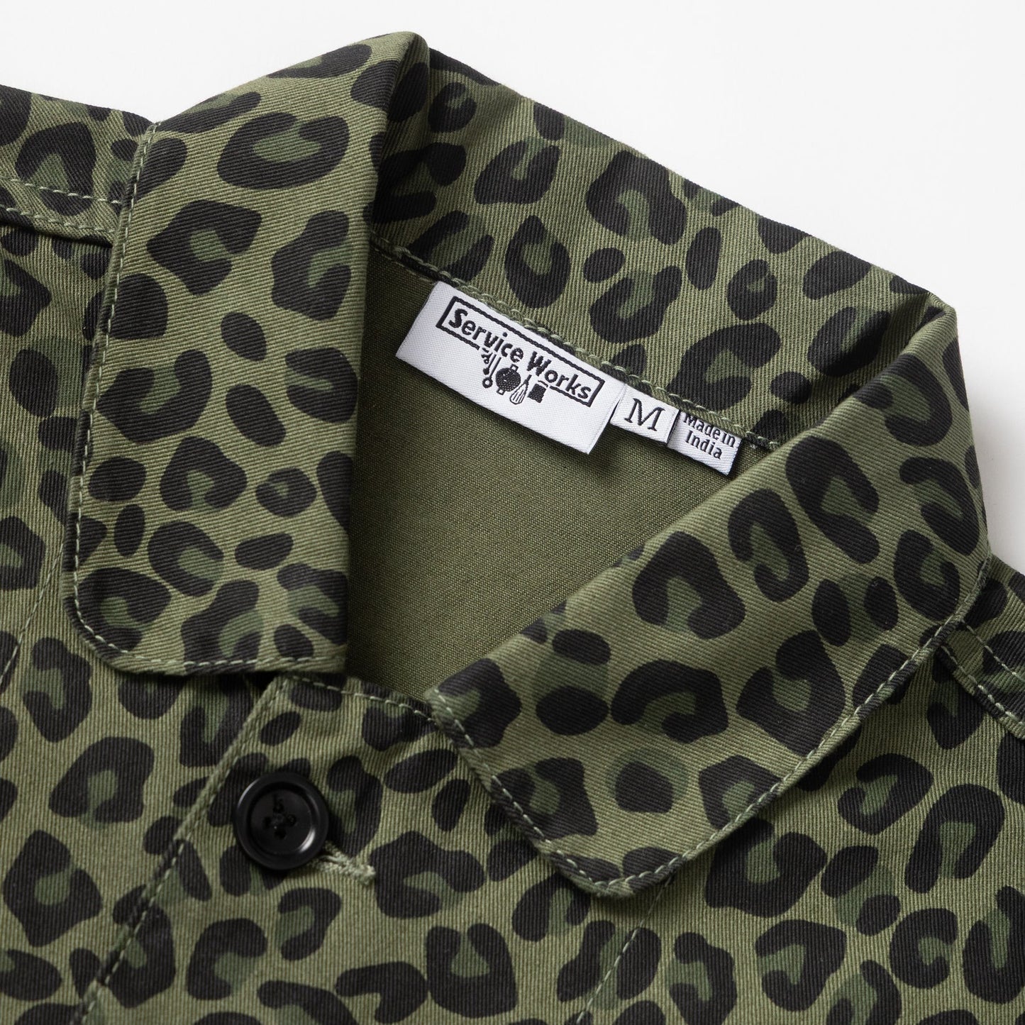 Service Works Patterned Easy Chef Shirt Green Leopard