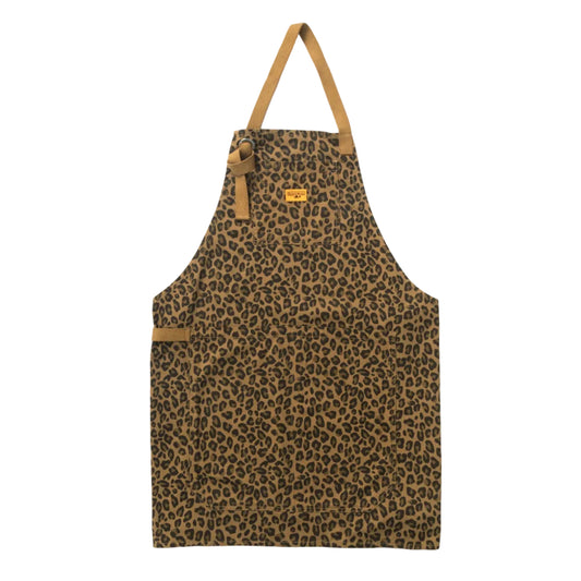 Service Works Patterned Apron Brown Leopard