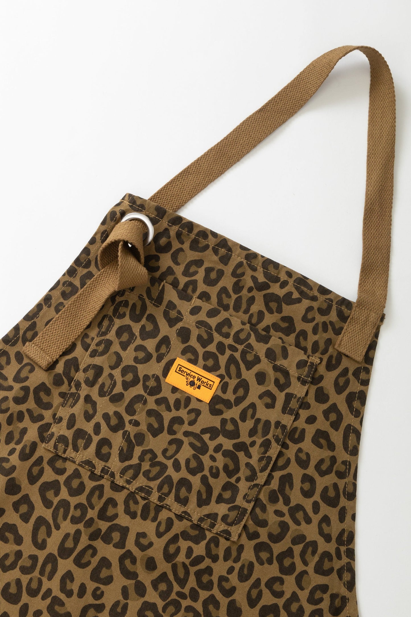 Service Works Patterned Apron Brown Leopard