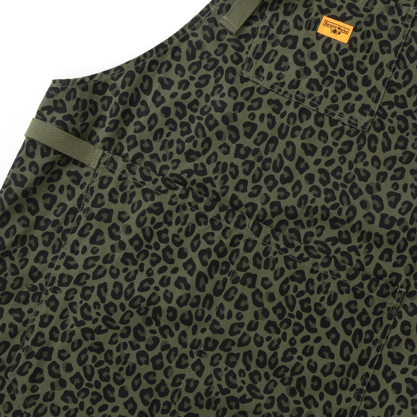 Service Works Patterned Apron Green Leopard