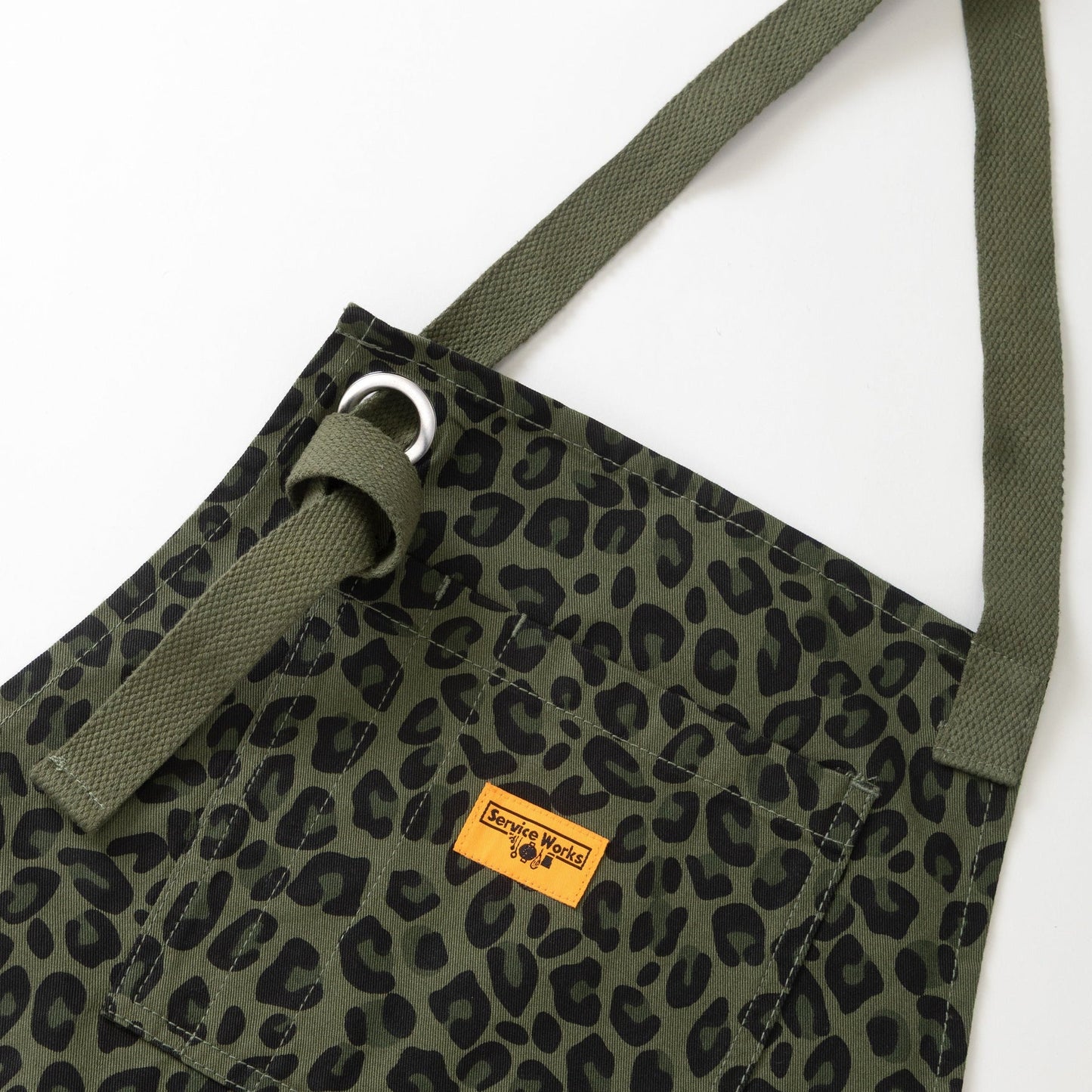 Service Works Patterned Apron Green Leopard