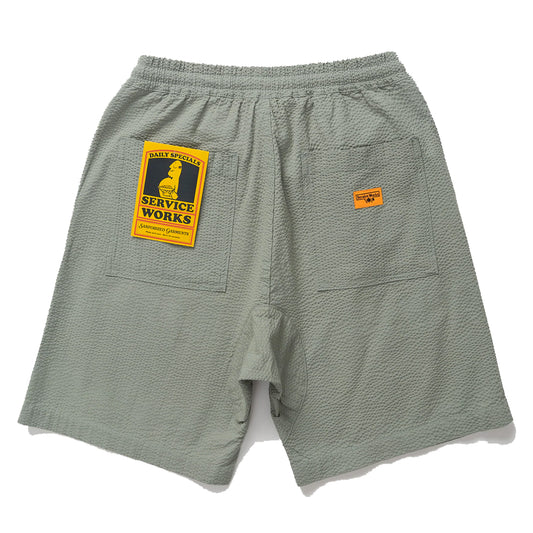 Service Works Seersucker Chef Shorts Sage