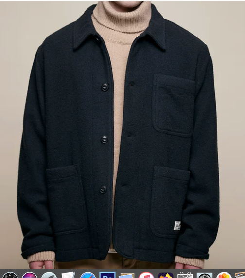 Merz b. Schwanen Wool Worker's Jacket 05 Deep Black