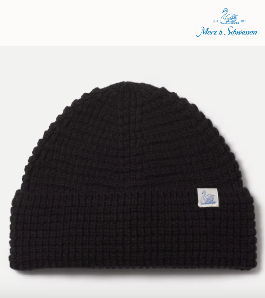Merz b. Schwanen 06 Waffle Beanie Deep Black