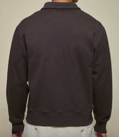 Merz b. Schwanen ZIP03 Half Zip Polo Sweat Espresso