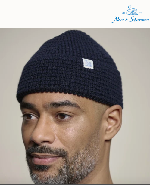 Merz b. Schwanen 06 Waffle Beanie Dark Navy