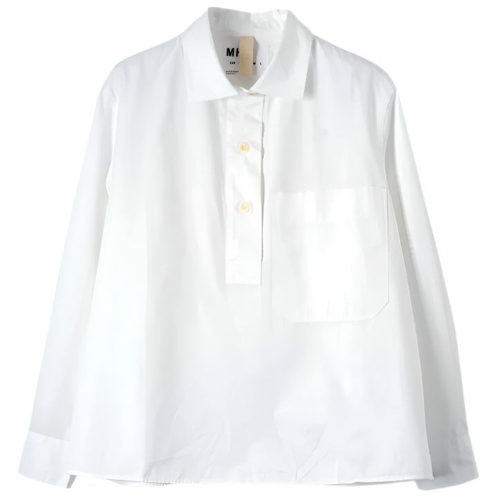 MHL W' Big Pocket Swing Compact Cotton Poplin White