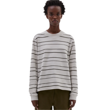 Load image into Gallery viewer, MHL W&#39; Wide Crew Matelot Shadow Stripe Jersey Chalk/Assam
