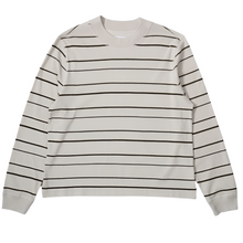 Load image into Gallery viewer, MHL W&#39; Wide Crew Matelot Shadow Stripe Jersey Chalk/Assam
