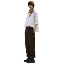 Load image into Gallery viewer, MHL W&#39; Naval Trouser Dry Cotton Gabardine Ebony
