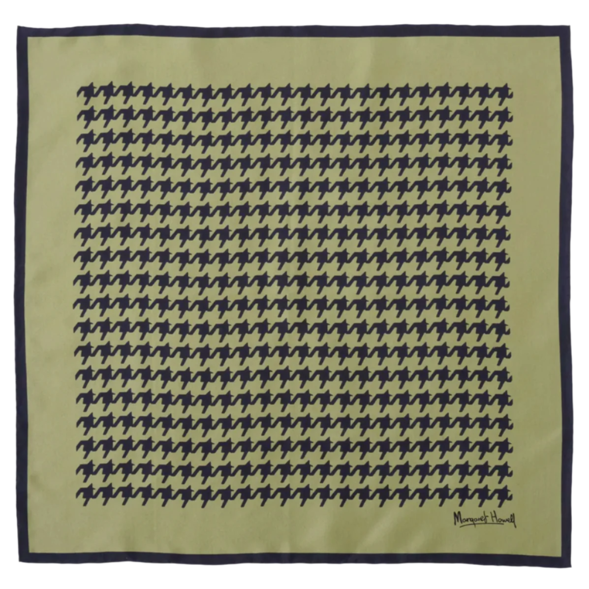 Margaret Howell Glencheck Scarf Silk Kzu Sage Ink