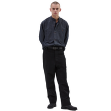 Load image into Gallery viewer, MHL Wide Waistband Trouser Matt Cotton Drill Off Black
