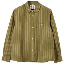 Load image into Gallery viewer, MHL Overall Shirt  Offset Cotton Stripe Light Olive / Off White
