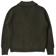 Load image into Gallery viewer, MHL Collared Cardigan Virgin Wool Dark Olive
