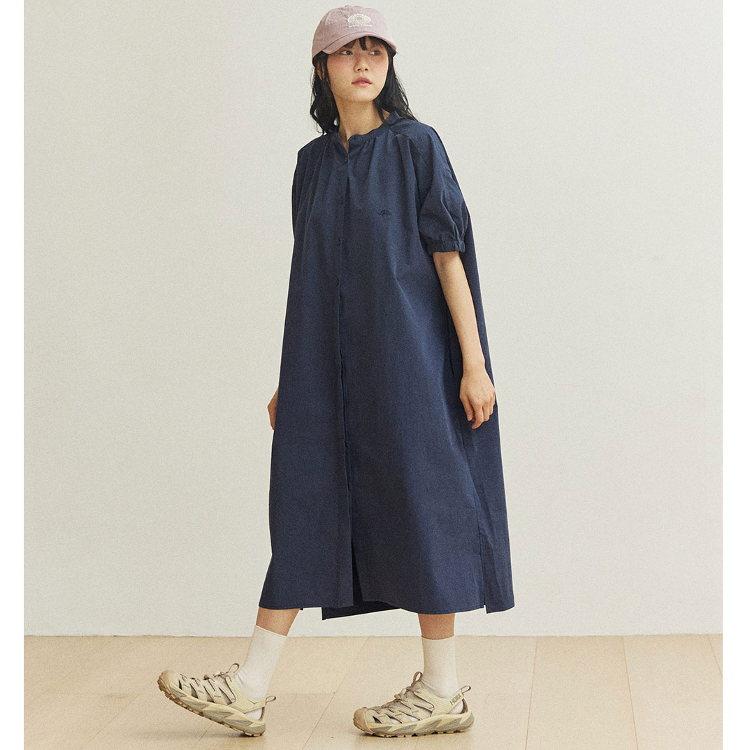 Kappy Design Band Collar Dress Navy