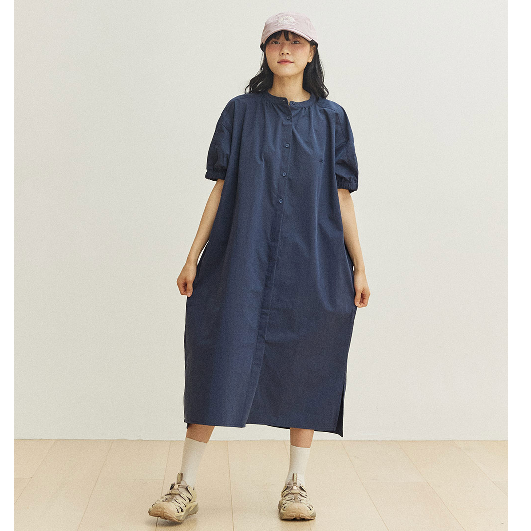 Kappy Design Band Collar Dress Navy