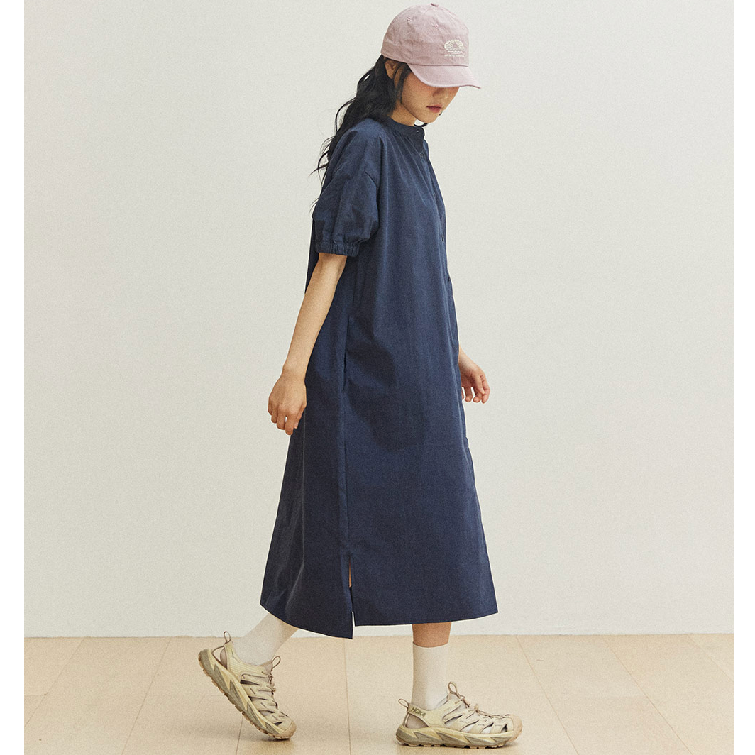 Kappy Design Band Collar Dress Navy