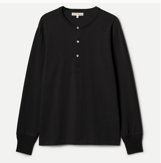 Merz b. Schwanen 2M206 LS Refined Fit Henley Deep Black