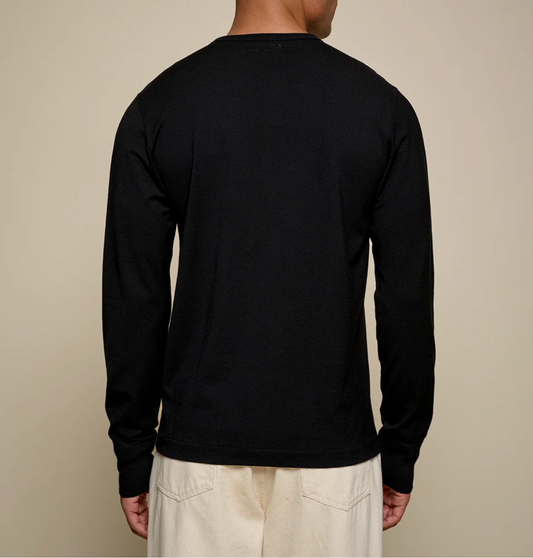 Merz b. Schwanen 2M206 LS Refined Fit Henley Deep Black
